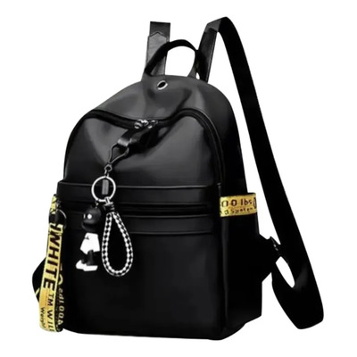 Mochila Impermeável Feminina Com Fones De Ouvido Preto