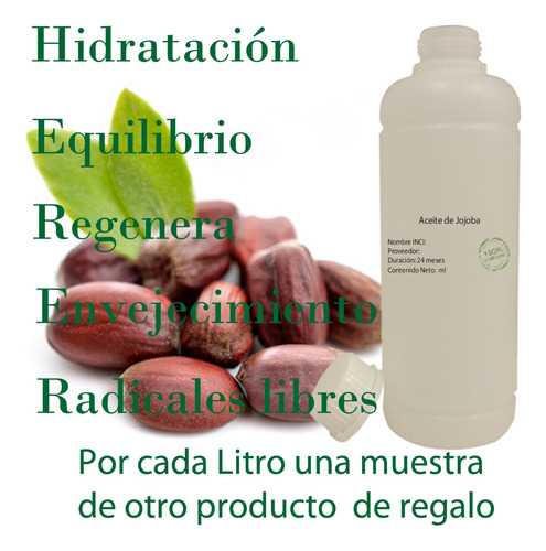 Aceite De Jojoba 1 Litro, Más Aceite De Almendras 1 Litro 