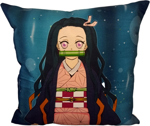 Nezuko Demon Slayer Funda Felpa Para Cojín Almohada 45x45cm 