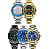 Reloj Nibosi Luxury Chronograph Para Hombre De Negocios Color Del Fondo Plateado/azul