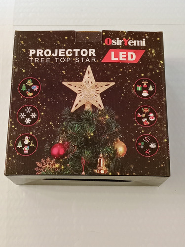 Estrella Dorada Para Arbolito De Navidad Con Proyector