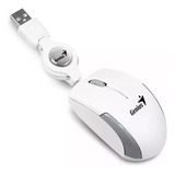 Mouse Mini Genius Microtraveler Usb Retractil P/viaje Blanco