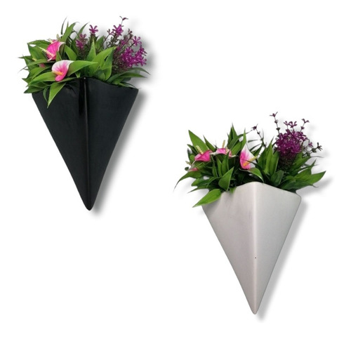 Maceta Cerámica De Pared Colgante Triangular Para Jardin