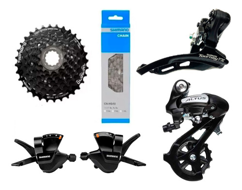 Kit Relação Shimano 24 Marchas Altus Index K7 Com Alavancas