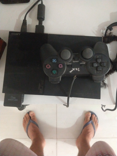 Vídeo Game Playstation 2, Com Um Joystick E Simulador De Cor