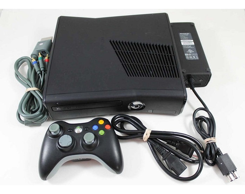 Xbox 360 Slim 1tb Liberado Rgh + 1 Control + Fuente+ Cables
