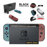 Kit Case Nintendo Switch Acrílico Fumê Compatível Dock + Pel
