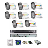 Dvr 08 Canais Hikvision+08 Cameras Colorvu 40mts+ Acessorios