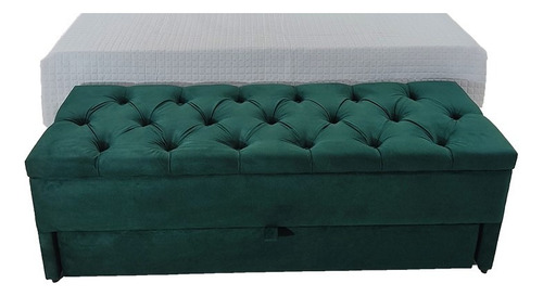 Baú Gaveta Queen 160cm Recamier Em Veludo Suede (só O Baú)