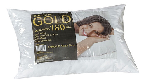 Travesseiro Super Macio Manta Siliconizada Gold 180 Fios