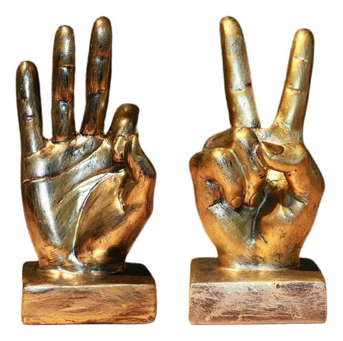 Aruoy 2x Escultura De Gesto De Mano Elegante Adorno