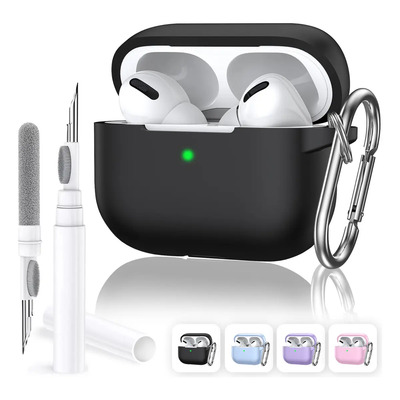 Funda Protectora Para AirPods Pro3 (2025) Case + Limpiador + Llavero,negro | Meses sin interés