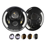 Iol 2 Faro Hiper Led Redondo 7 Pulgada Ojo Blanco Ambar Jeep