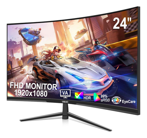 Vedd® Monitor Gamer Curvo Pc 24 Pulgadas Monitores Hdmi Fhd 