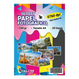 Papel Fotográfico Grueso 240 Gramos Paquete X 20 Hojas