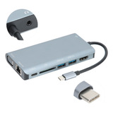 Hub Usb3.0 8 Em 1 Adaptador Tipo C 4k Hdmi Vga Usb