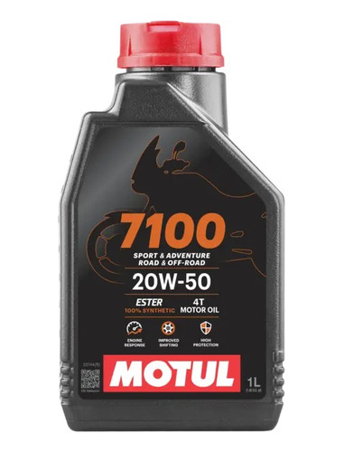 Aceite Moto 4t 7100 20w50 100% Sintetico Motul 1l