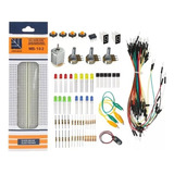 Kit Electronico Caja Protoboard Jumpers + Estuche