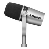 Micrófono Shure Mv7 Dinámico Cardiode Plateado Xlr Usb