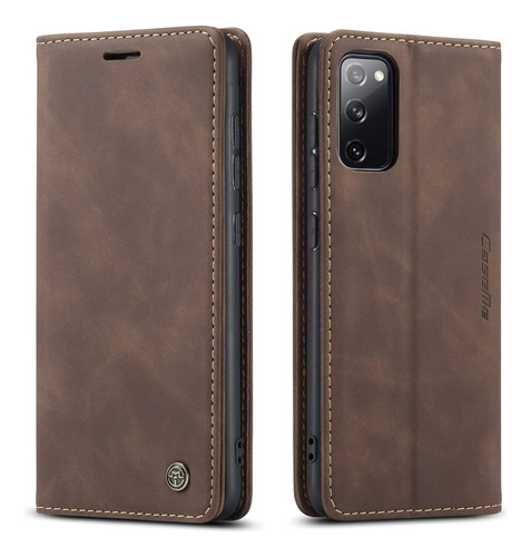 Funda Japezop Tipo Billetera Para Galaxy S20 Fe Marron