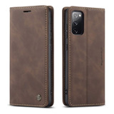 Funda Japezop Tipo Billetera Para Galaxy S20 Fe Marron