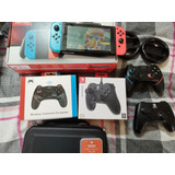 Nintendo Switch Neon Flashead + Sd 256gb, 4 Joystick, Y Más 