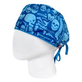 Gorro Quirúrgico Hombre + Lanyard Ortopedia Huesos Azul