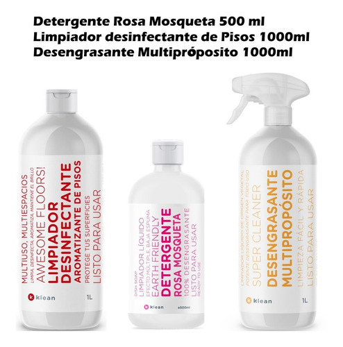 Detergente 500ml + Mutiproposito 1l + Limpiador De Pisos 1l