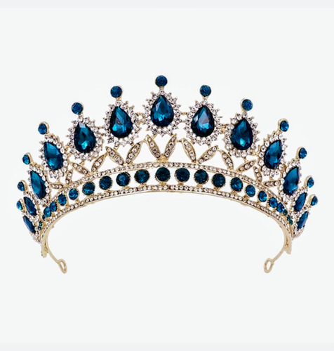 Corona Azul Turquesa Para Xv Quinceañera, Reina, Princesa