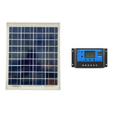 Kit Painel Solar 20w +controlador De Carga 30a Com Nf 