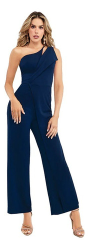 Jumpsuit Dama Formal One Shoulder Azul Marino 490-67