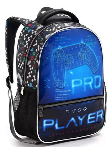 Mochila Costa Infantil Escolar Video Gamer Play Pro Meninos