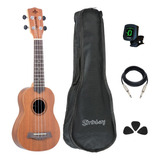 Kt Ukulele Soprano Strinberg Elétrico Uk06 Mogno Completo Fu