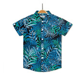 Camisa Curta Infantil De Férias No Havaí