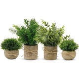 Set De 4 Plantas Artificiales Pequeñas Decoración De ...