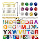 Kit De 236 Piezas Letras De Silicona De Molde De Resina Epóx