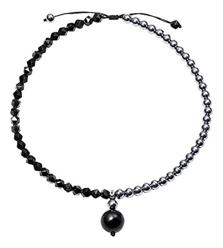 Cadena, Collar Para Hombr Collares De Obsidiana Negra-terahe