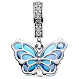 Charm Pandora Nuevo Mariposa De Cristal Murano Plata S925