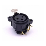 1 Unid Conector Xlr De Plástico Negro, 3 Pines,hembra,chasis