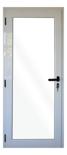 Puerta De Aluminio Modena Vidrio Entero 70x200 Blanca 4mm