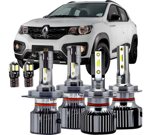 Lâmpadas Renault Kwid 2017 2018 2019 2020 Farol Super Led