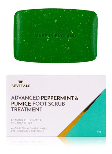 Jabón Exfoliante Para Pies Con Menta Y Piedra Pómez 80g 