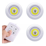 3 Luminaria Led Lampada Spot Sem Fio Com Controle Remoto