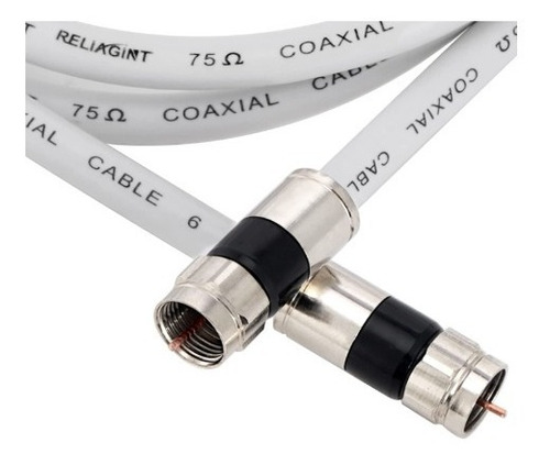 Cable Coaxial Rg6 Blanco | Armado Con Conectores | 50m