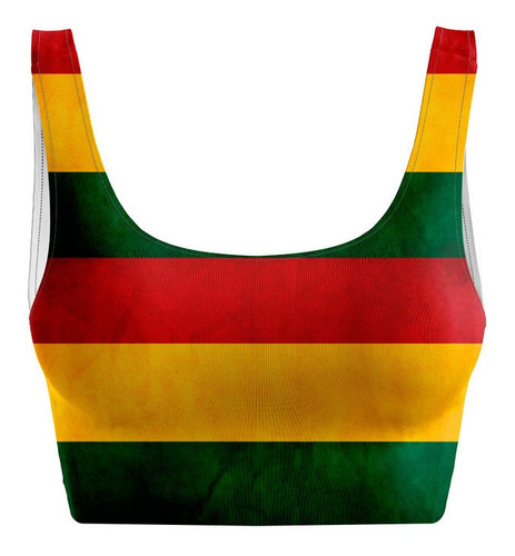 Blusa Top Regata  Estampado Raveup Bandeira Reggae