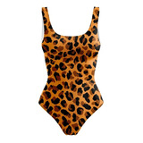 Body Maiô Estampado Raveup Animal Print Onça