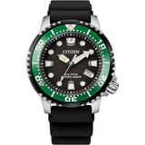Reloj Citizen Promaster Eco Drive Original Hombre E-watch Color De La Correa Negro Color Del Bisel Verde Color Del Fondo Negro 61454
