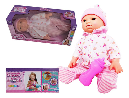 Boneca Bebê Expressão Facial Rir Chora Mama Crianças Menina