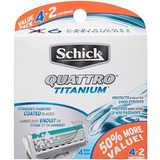 Repuesto De Hoja De Afeitar Schick Quattro Titanium Blade Fo