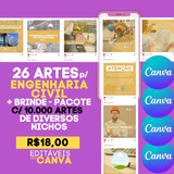 Pack- 26 Arts P/ Engenharia + 10mil Artes Ed Canva